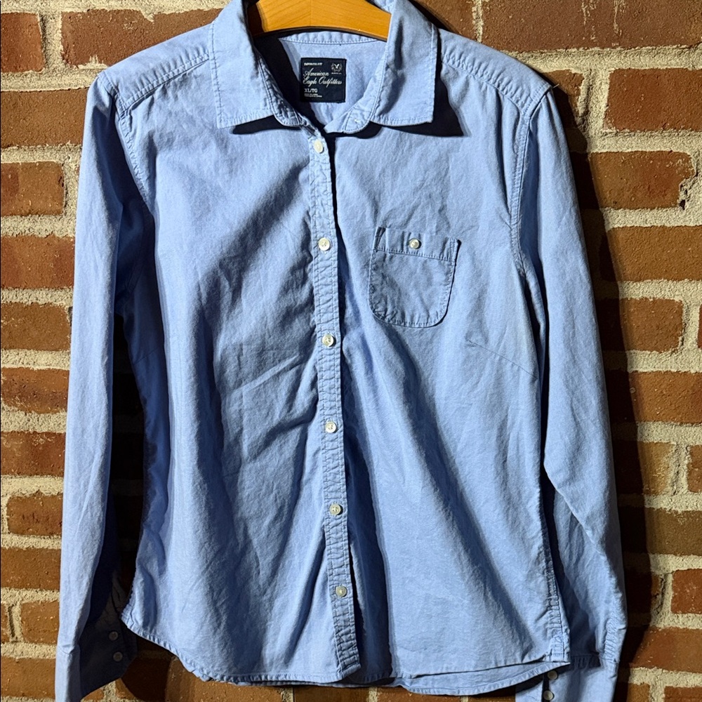 American Eagle Sky Blue Button-Down Shirt